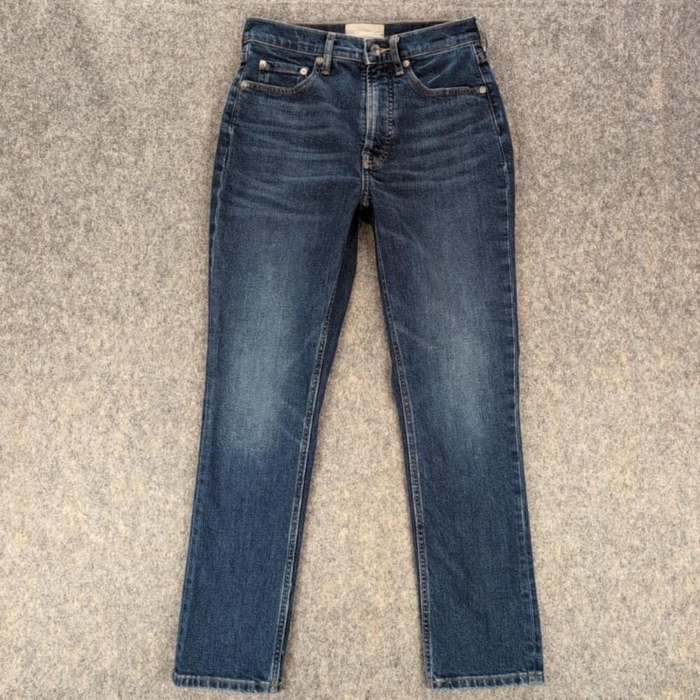 Everlane Jeans Womens 26 Blue Original Cheeky High Rise Straight Stretch Denim